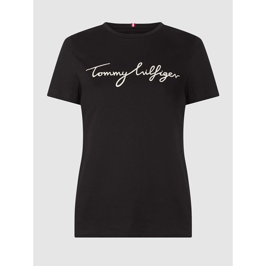 T-shirt z bawełny z nadrukiem z logo ze sklepu Peek&Cloppenburg  w kategorii Bluzki damskie - zdjęcie 168321754