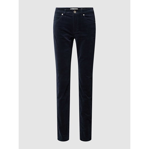 Spodnie z aksamitu o kroju slim fit z zapięciem na guzik ze sklepu Peek&Cloppenburg  w kategorii Jeansy damskie - zdjęcie 168323630