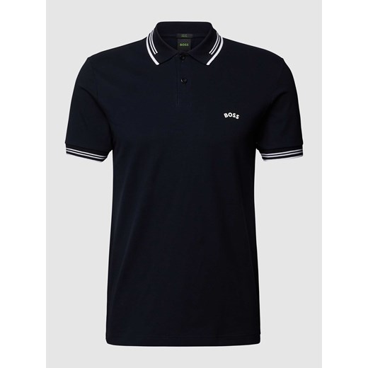 Koszulka polo o kroju slim fit z paskami w kontrastowym kolorze model ‘Paul Curved’ ze sklepu Peek&Cloppenburg  w kategorii T-shirty męskie - zdjęcie 168324324