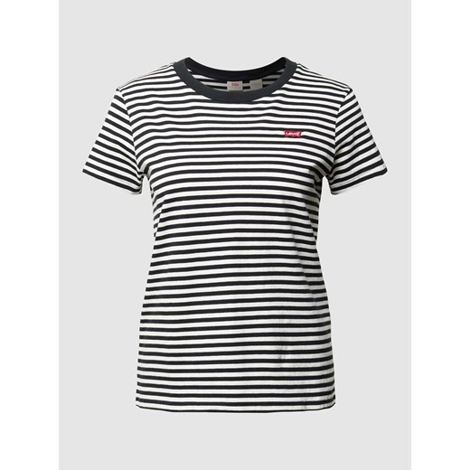 T-shirt z bawełny ze wzorem w paski ze sklepu Peek&Cloppenburg  w kategorii Bluzki damskie - zdjęcie 168324483