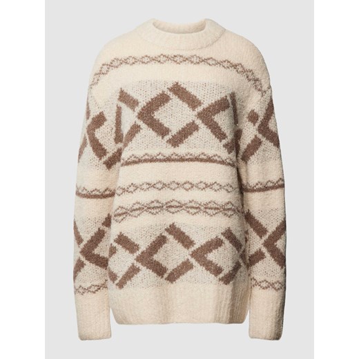 Sweter z dzianiny o kroju oversized z graficznym wzorem ze sklepu Peek&Cloppenburg  w kategorii Swetry damskie - zdjęcie 168324653