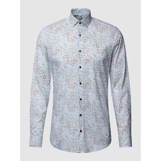Koszula biznesowa o kroju body fit z kwiatowym wzorem na całej powierzchni ze sklepu Peek&Cloppenburg  w kategorii Koszule męskie - zdjęcie 168325593