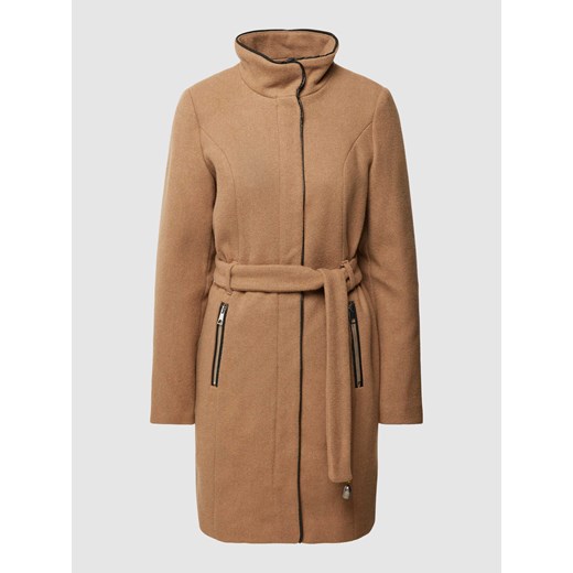 Płaszcz z wiązanym paskiem damski model ‘BESSY’ ze sklepu Peek&Cloppenburg  w kategorii Płaszcze damskie - zdjęcie 168327800