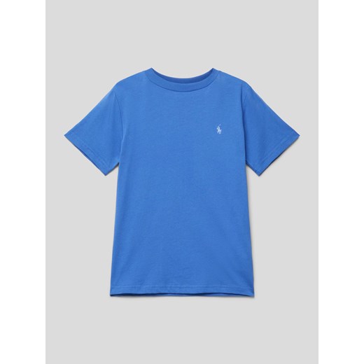 T-shirt z okrągłym dekoltem i wyhaftowanym logo ze sklepu Peek&Cloppenburg  w kategorii T-shirty chłopięce - zdjęcie 168327913