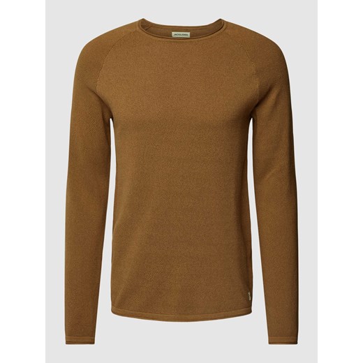 Sweter z dzianiny z naszywką z logo model ‘HILL’ ze sklepu Peek&Cloppenburg  w kategorii Swetry męskie - zdjęcie 168328302