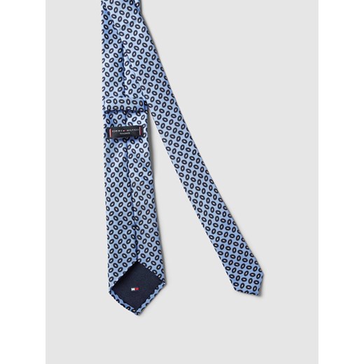 Krawat jedwabny ze wzorem na całej powierzchni Tommy Hilfiger One Size Peek&Cloppenburg  promocyjna cena