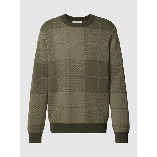 Sweter z dzianiny ze wzorem w kratę model ‘TERNAA’ ze sklepu Peek&Cloppenburg  w kategorii Swetry męskie - zdjęcie 168329783