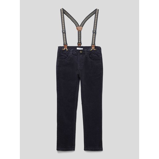 Spodnie sztruksowe o kroju slim fit z szelkami model ‘RYAN’ ze sklepu Peek&Cloppenburg  w kategorii Spodnie chłopięce - zdjęcie 168331613