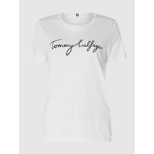 T-shirt z bawełny z nadrukiem z logo ze sklepu Peek&Cloppenburg  w kategorii Bluzki damskie - zdjęcie 168332684