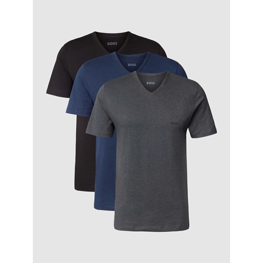 T-shirt z dekoltem w serek w zestawie 3 szt. model ‘Classic’ ze sklepu Peek&Cloppenburg  w kategorii Podkoszulki męskie - zdjęcie 168333871