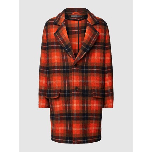 Płaszcz wełniany ze wzorem w kratę model ‘Solano’ ze sklepu Peek&Cloppenburg  w kategorii Płaszcze męskie - zdjęcie 168336943