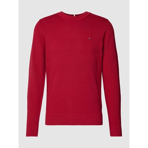 Sweter z dzianiny z wyhaftowanym logo model ‘CHAIN’ ze sklepu Peek&Cloppenburg  w kategorii Swetry męskie - zdjęcie 168338004