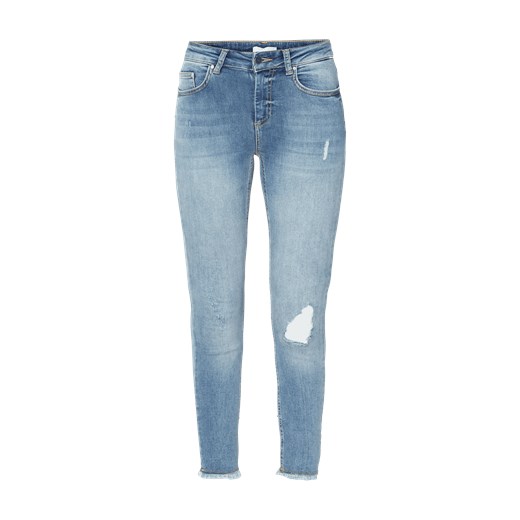 Jeansy o kroju skinny fit z efektem znoszenia ze sklepu Peek&Cloppenburg  w kategorii Jeansy damskie - zdjęcie 168338900