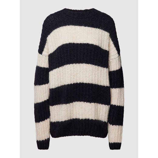 Sweter z dzianiny ze wzorem w paski i okrągłym dekoltem ze sklepu Peek&Cloppenburg  w kategorii Swetry damskie - zdjęcie 168341054