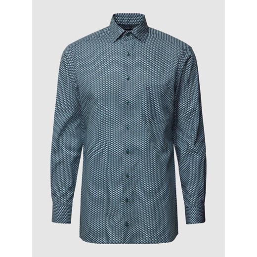 Koszula biznesowa o kroju modern fit ze wzorem na całej powierzchni model ‘Global’ ze sklepu Peek&Cloppenburg  w kategorii Koszule męskie - zdjęcie 168341091