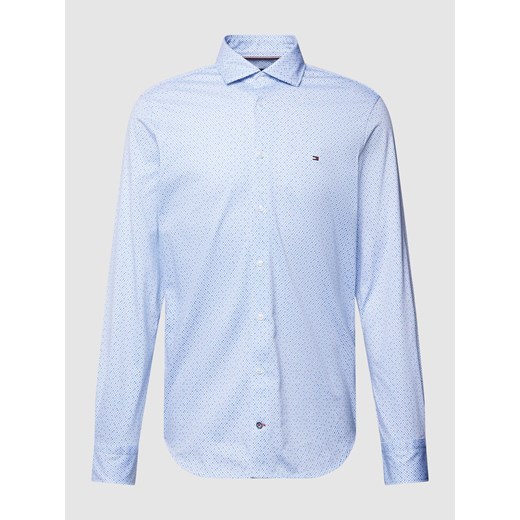 Koszula biznesowa o kroju slim fit ze wzorem na całej powierzchni i wyhaftowanym logo ze sklepu Peek&Cloppenburg  w kategorii Koszule męskie - zdjęcie 168341291
