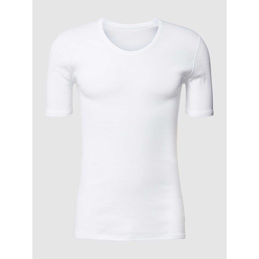 T-shirt z prążkowanym okrągłym dekoltem ze sklepu Peek&Cloppenburg  w kategorii T-shirty męskie - zdjęcie 168341872