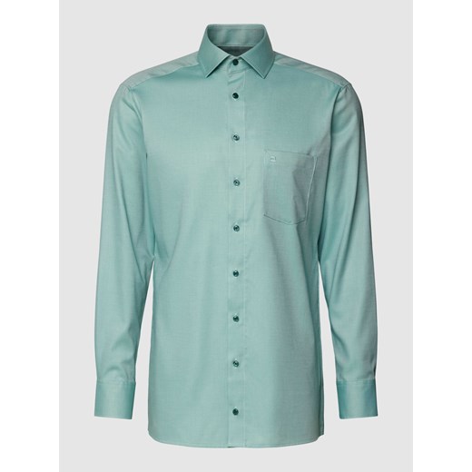 Koszula biznesowa o kroju modern fit z wyhaftowanym logo model ‘Global’ ze sklepu Peek&Cloppenburg  w kategorii Koszule męskie - zdjęcie 168342050