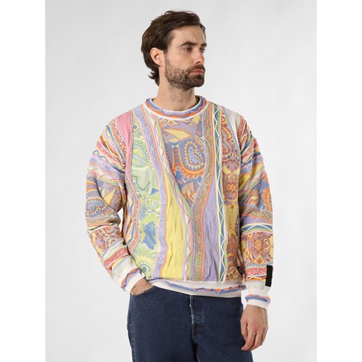 Carlo Colucci Męski sweter Mężczyźni Bawełna wielokolorowy wzorzysty ze sklepu vangraaf w kategorii Swetry męskie - zdjęcie 168347323