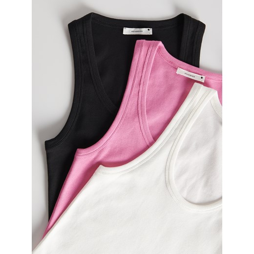 Reserved - Bawełniany top halter - biały Reserved XL Reserved