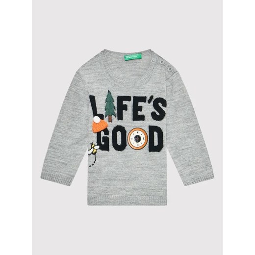 United Colors Of Benetton Sweter 1170Q1117 Szary Regular Fit United Colors Of Benetton 98 promocja MODIVO