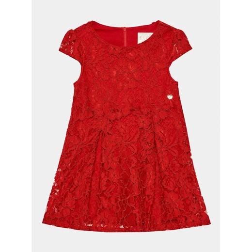 Guess Sukienka codzienna K3BK03 WFS60 Czerwony Regular Fit ze sklepu MODIVO w kategorii Sukienki dziewczęce - zdjęcie 168380132