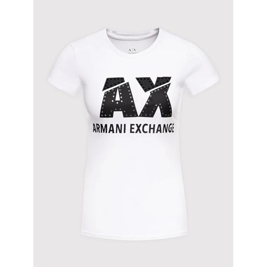 Armani Exchange T-Shirt 8NYT86 Y8C7Z 1000 Biały Slim Fit Armani Exchange L MODIVO promocja