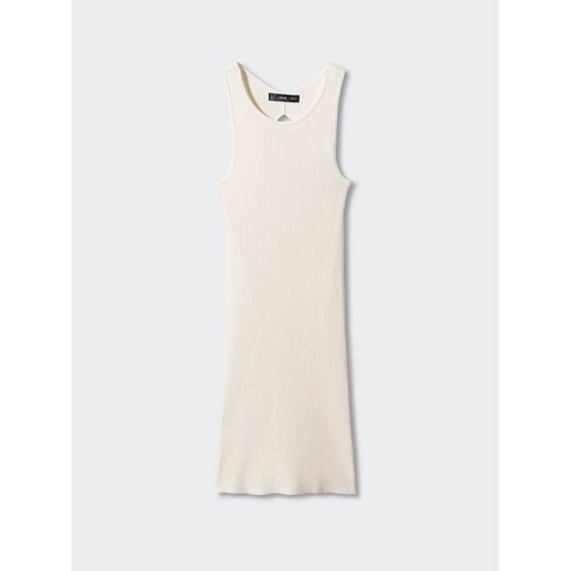 Mango Sukienka dzianinowa Pasi 57040260 Écru Slim Fit Mango L wyprzedaż MODIVO