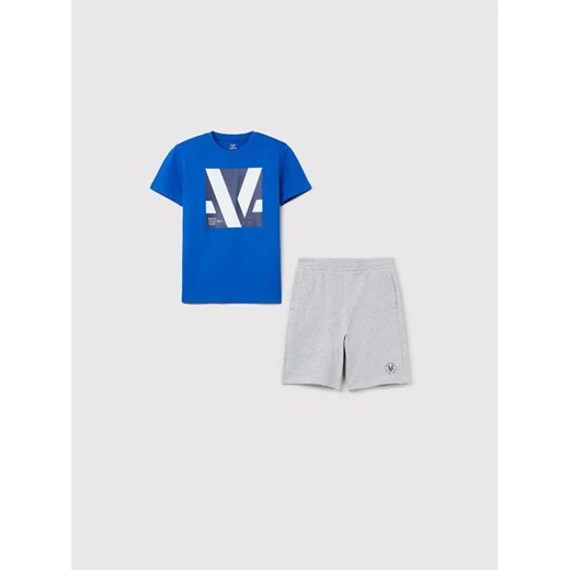 OVS Komplet t-shirt i szorty sportowe 1493054 Niebieski Regular Fit ze sklepu MODIVO w kategorii Komplety chłopięce - zdjęcie 168382433