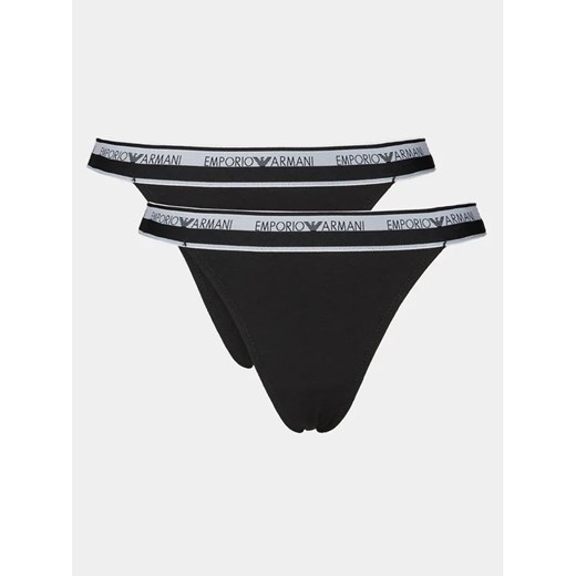Emporio Armani Underwear Komplet 2 par stringów 164522 4R227 00020 Czarny ze sklepu MODIVO w kategorii Majtki damskie - zdjęcie 168383453