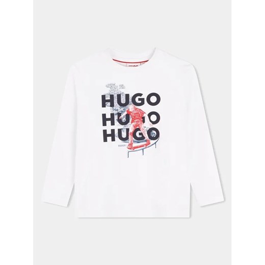 Hugo Bluzka G25138 S Biały Regular Fit ze sklepu MODIVO w kategorii Bluzki dziewczęce - zdjęcie 168384024