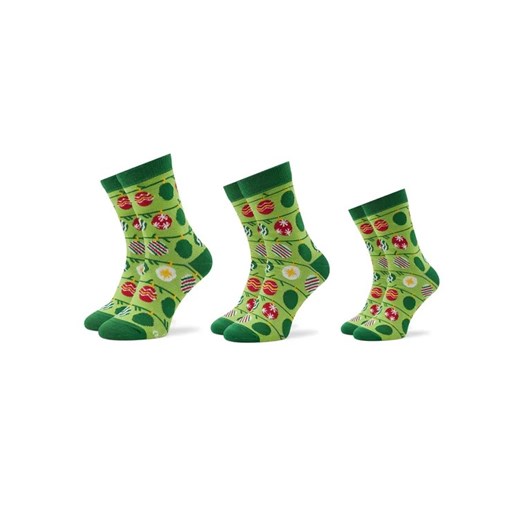 Rainbow Socks Zestaw 3 par wysokich skarpet unisex Xmas Balls Zielony ze sklepu MODIVO w kategorii Skarpetki dziecięce - zdjęcie 168384393