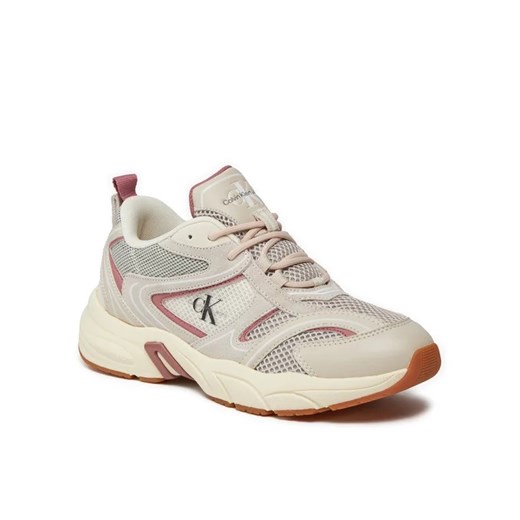 Calvin Klein Jeans Sneakersy Retro Tennis Su-Mesh Wn YW0YW00891 Beżowy 37 okazja MODIVO