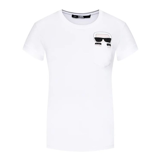 KARL LAGERFELD T-Shirt Ikonik Karl Pocket 210W1720 Biały Regular Fit Karl Lagerfeld XL MODIVO promocyjna cena