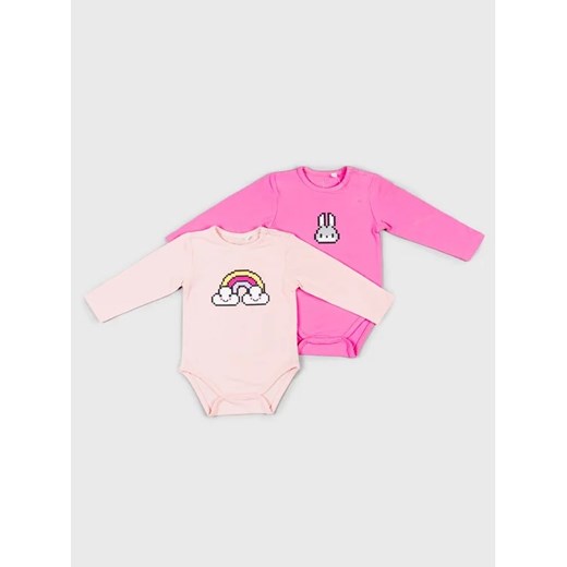 Zippy Komplet 2 par body dziecięcych 22W-1904ZT Różowy Regular Fit ze sklepu MODIVO w kategorii Body niemowlęce - zdjęcie 168386324