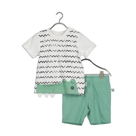 Blue Seven Komplet t-shirt i spodenki 422189 X Zielony Regular Fit ze sklepu MODIVO w kategorii Komplety niemowlęce - zdjęcie 168386681