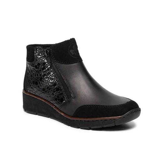 Rieker Botki 53782-00 Czarny Rieker 38 okazyjna cena MODIVO