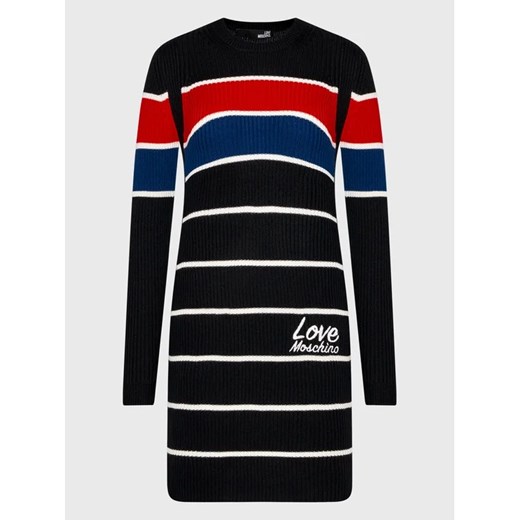 LOVE MOSCHINO Sukienka dzianinowa WSE1611X 1148 Czarny Slim Fit Love Moschino 42 MODIVO