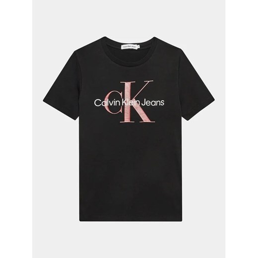Calvin Klein Jeans T-Shirt Monogram IU0IU00460 Czarny Regular Fit ze sklepu MODIVO w kategorii T-shirty chłopięce - zdjęcie 168389733