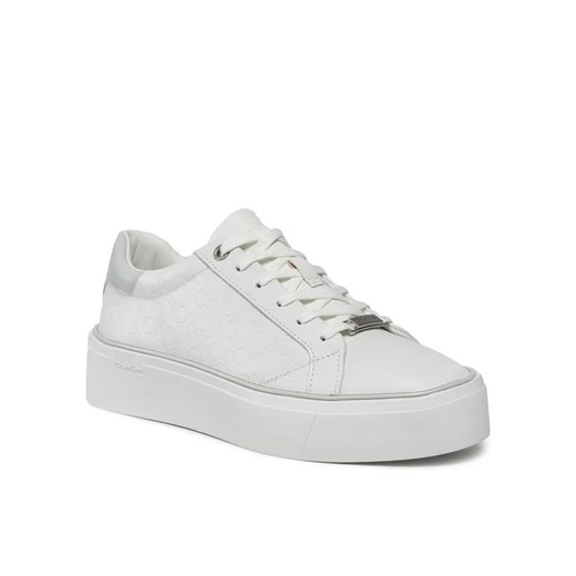 Calvin Klein Sneakersy Flatform C Lace Up - Mono Mix HW0HW01870 Biały Calvin Klein 40 MODIVO
