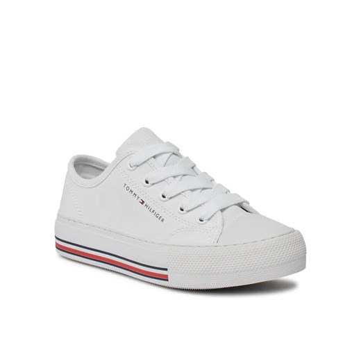Tommy Hilfiger Trampki Low Cut Lace-Up Sneaker T3A9-33185-1687 M Biały Tommy Hilfiger 32 MODIVO