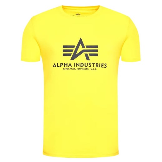 Alpha Industries T-Shirt Basic 100501 Żółty Regular Fit Alpha Industries S promocyjna cena MODIVO