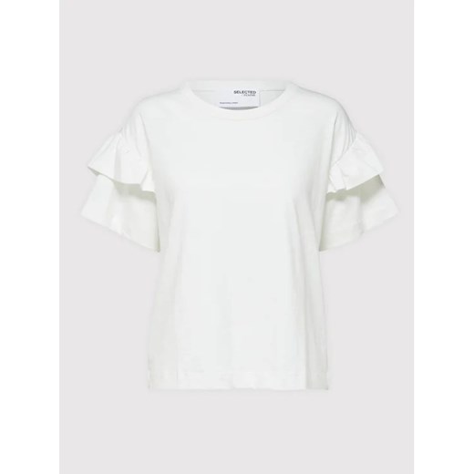 Selected Femme T-Shirt Rylie 16079837 Biały Regular Fit Selected Femme M MODIVO