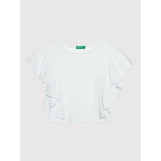 United Colors Of Benetton Bluzka 3F4JCH001 Biały Regular Fit United Colors Of Benetton 170 MODIVO