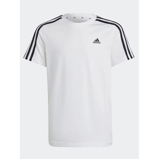 adidas T-Shirt Essentials 3-Stripes Cotton T-Shirt IC0605 Biały Regular Fit ze sklepu MODIVO w kategorii T-shirty chłopięce - zdjęcie 168396003