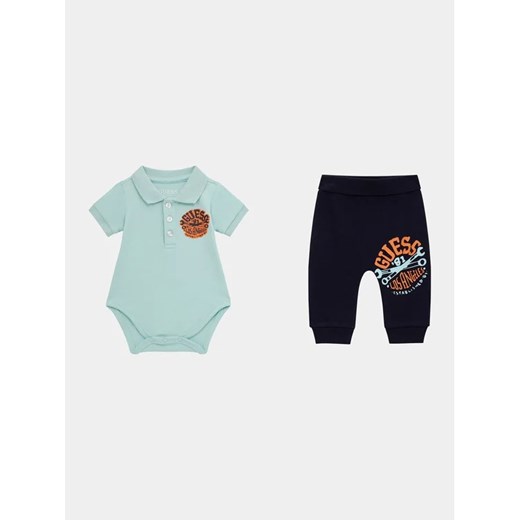 Guess Komplet body i spodnie P4RG09 KA6W0 Niebieski Regular Fit ze sklepu MODIVO w kategorii Komplety niemowlęce - zdjęcie 168396773
