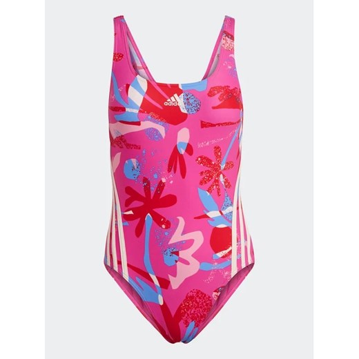 adidas Strój kąpielowy Floral 3-Stripes Swimsuit IB5995 Różowy Regular Fit 38 MODIVO