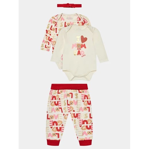 Guess Komplet dziecięcy S3BG03 J1311 Czerwony Regular Fit ze sklepu MODIVO w kategorii Komplety niemowlęce - zdjęcie 168397592