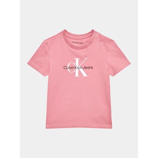 Calvin Klein Jeans T-Shirt Monogram IN0IN00001 Różowy Regular Fit ze sklepu MODIVO w kategorii Koszulki niemowlęce - zdjęcie 168397761