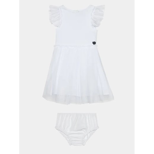 Guess Sukienka elegancka A4RK02 KC4T0 Biały Regular Fit ze sklepu MODIVO w kategorii Ubranka do chrztu - zdjęcie 168398634